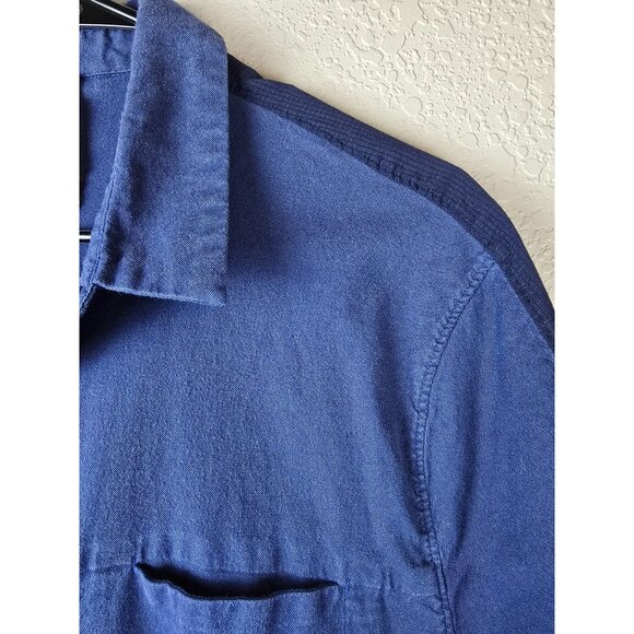 Lululemon Mens Blue Short Sleeve Button-Up Shirt XL Cotton Polyester Blend - Picture 3 of 7